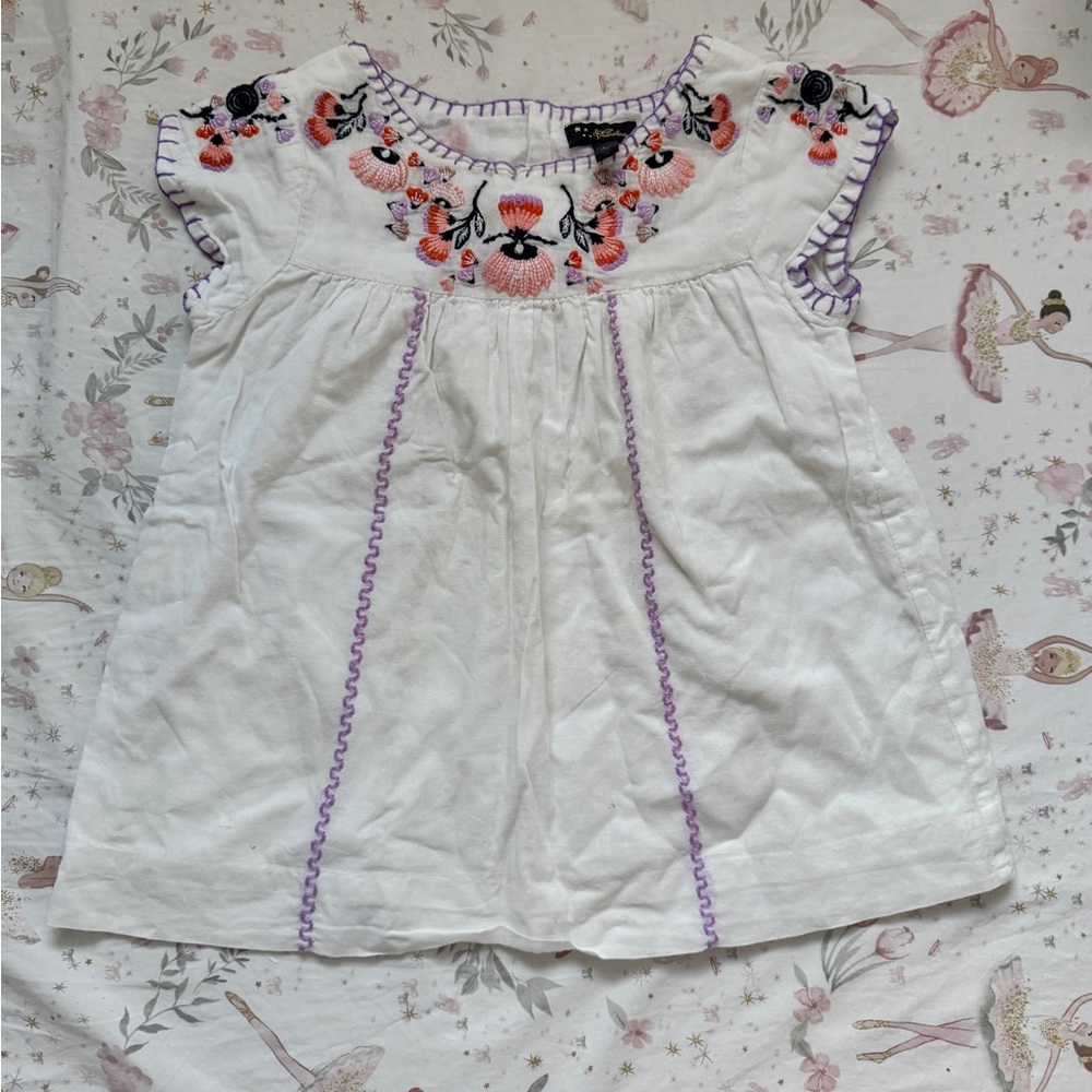 Velveteen Toddler Embroidered Cotton Dress Size 2 | Luxury Boutique Toddler